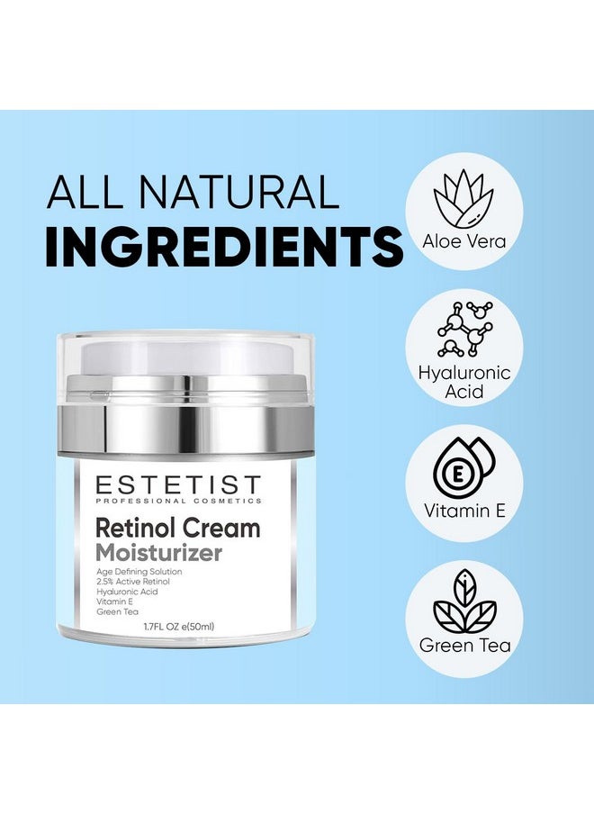 Estetist - Organic Face Moisturizer With Hyaluronic Acid, The Ultimate Anti-Aging & Hydrating Cream For Wrinkles And Fine Lines, For Men & Women, 2.5% Retinol Moisturizer For Daily Use - Image 1