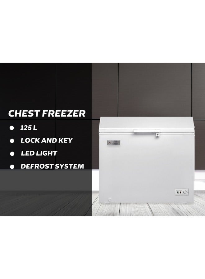 جينيرال جولد فريزر أفقي من General Gold بسعة 200 لتر، باللون الأبيض، مزوّد بإضاءة LED وقفل بمفتاح، تصميم واسع موفّر للطاقة مع نظام إزالة ثلج يدوي - Image 3