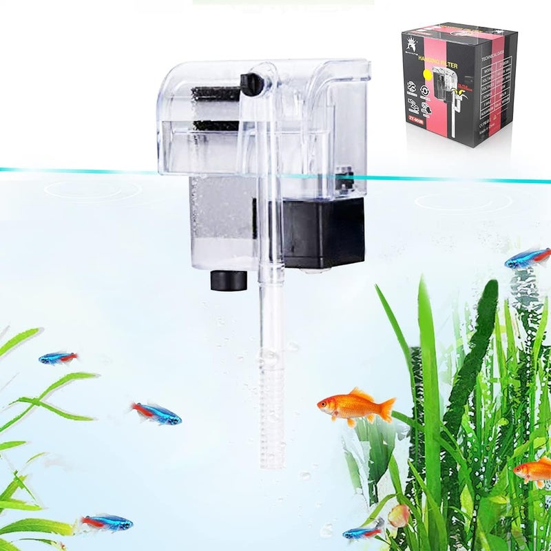 Meridian Qpets Ultra Quiet Hang‑On Aquarium Filter – 66 GPH, 3.5 W, Ideal for 2‑8 Gallon Tanks - CT - Image 1