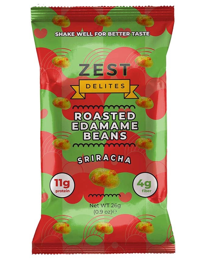 Zest Delites Roasted Edamame Beans Sriracha, 26g - Image 1