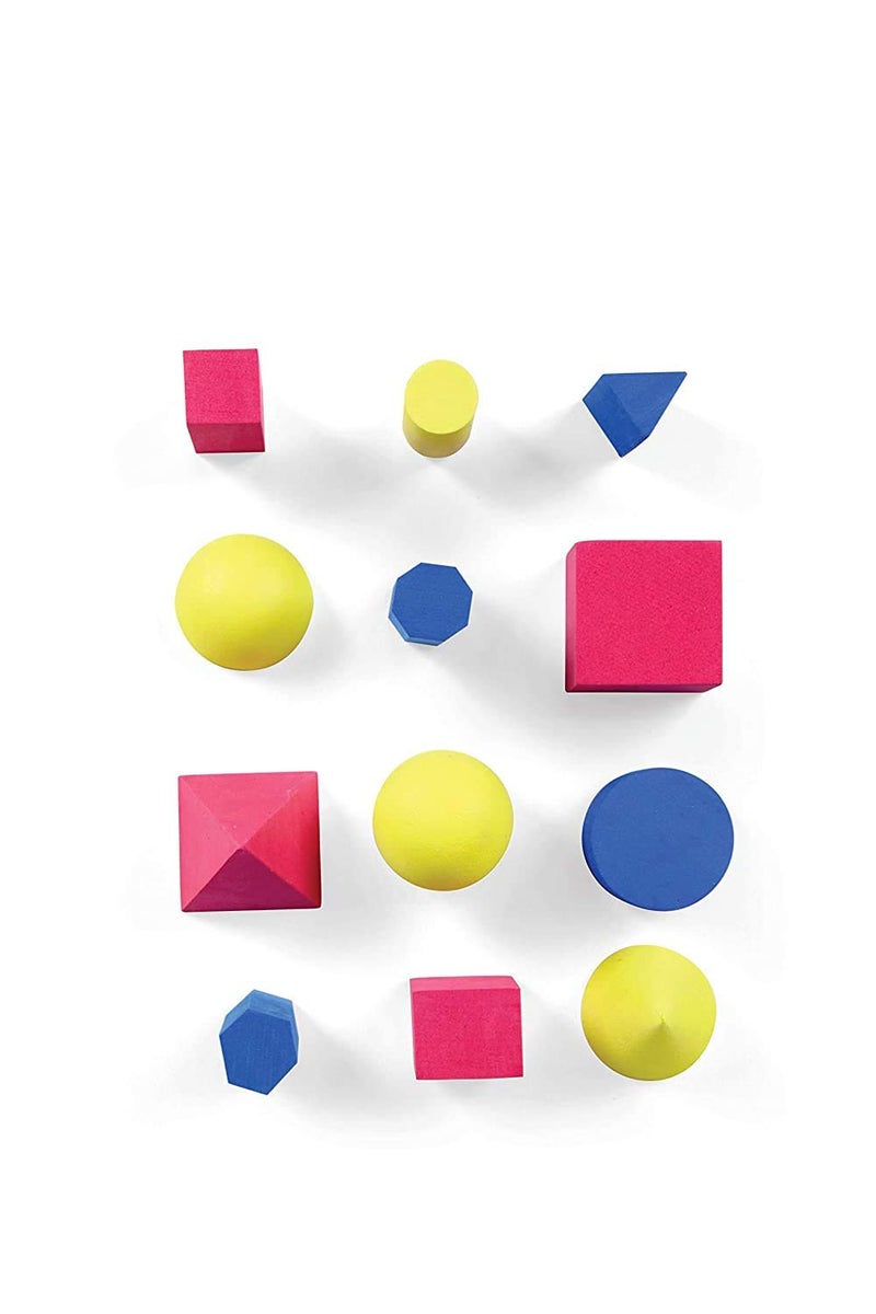 hand2mind Foam Geometric Solid Blocks Assorted Colors 3D Shapes Set of 12 - Image 4