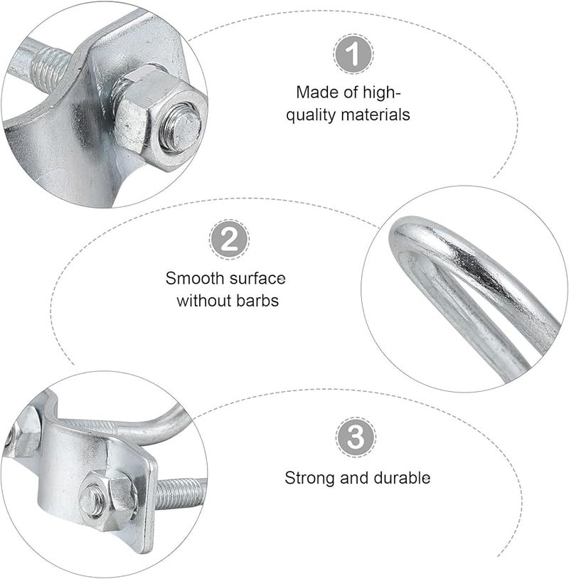 2Pcs Galvanized Steel U Clamp Pipe Strap Bracket For Irrigation And Farm Tubing - Image 4