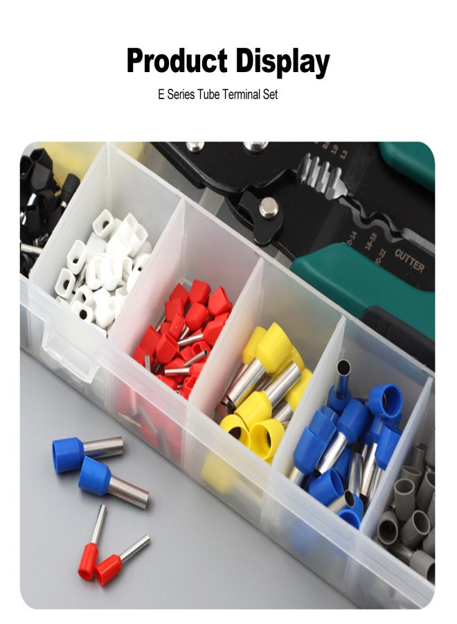Crimper Tool Kit Crimp Ferrule Including 18 Types 960Pcs Insulated Wire Terminals Self Adjusting Crimping Plier Set Tool Guage 0.5-10mm² - Image 3