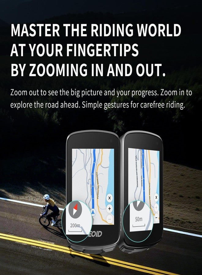 GEOID كمبيوتر الدراجة/الدراجة GEOID CC700 Pro بشاشة لمس ملونة 2.8 بوصة، مزود بنظام تحديد المواقع العالمي (GPS)، ونظام ملاحة بالخرائط مع إمكانية إعادة توجيه المسار، ومزامنة تلقائية عبر الواي فاي، وتقنية ANT+/Bluetooth، وإشعارات الرسائل، ومقاوم للماء بمعيار IPX7، وتدريب داخلي مجاني. - Image 3