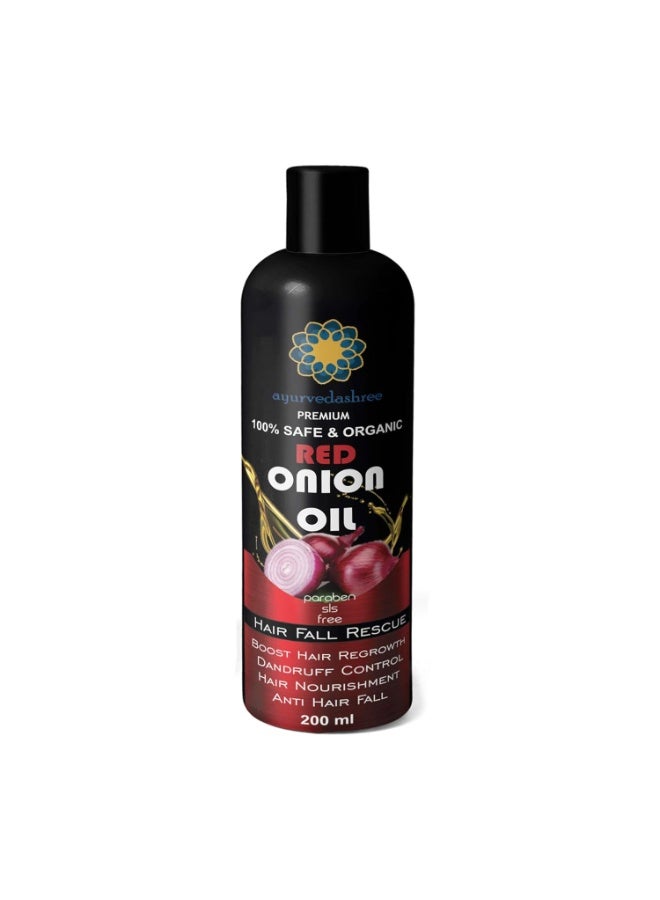 AYURVEDASHREE Hair Treatment Oil with Red Onion, Oil blends of Black Seed, Pure Argan, Sandalwood & Rose - 200 Ml/6.7 fl oz - Image 3