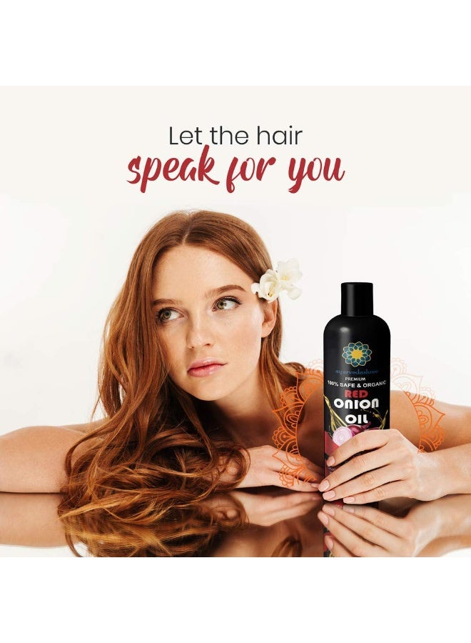 AYURVEDASHREE Hair Treatment Oil with Red Onion, Oil blends of Black Seed, Pure Argan, Sandalwood & Rose - 200 Ml/6.7 fl oz - Image 2