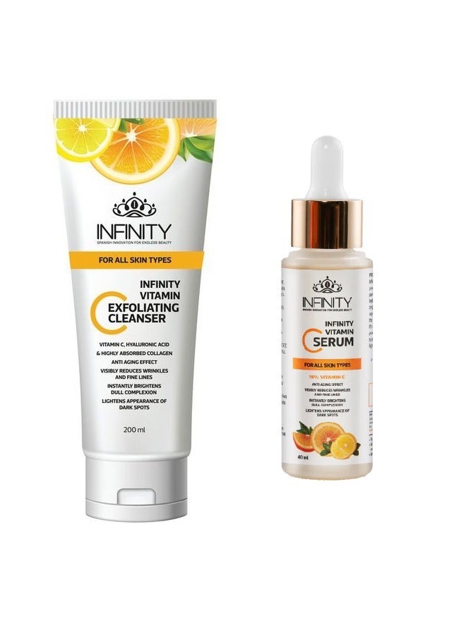 إينفينيتي مصل فيتامين سي 40 مل بالإضافة إلى منظف فيتامين سي 200 مل - Image 1