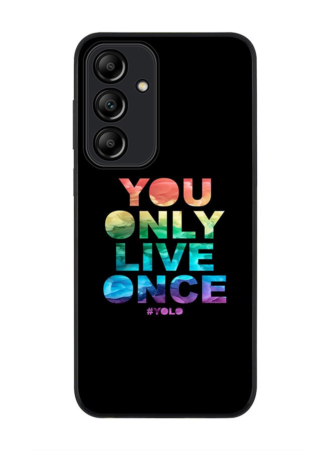 Stylizedd Rugged Black Edge Case for Samsung Galaxy A55, Slim fit Soft Case Flexible Rubber Edges Anti Drop TPU Gel Thin Cover -  YOLO - Image 1