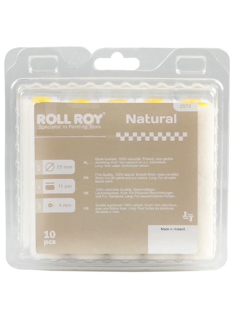 رول روي عبوة إعادة تعبئة بكرات طلاء الرادياتير الطبيعية المخملية 10 قطع - Image 1