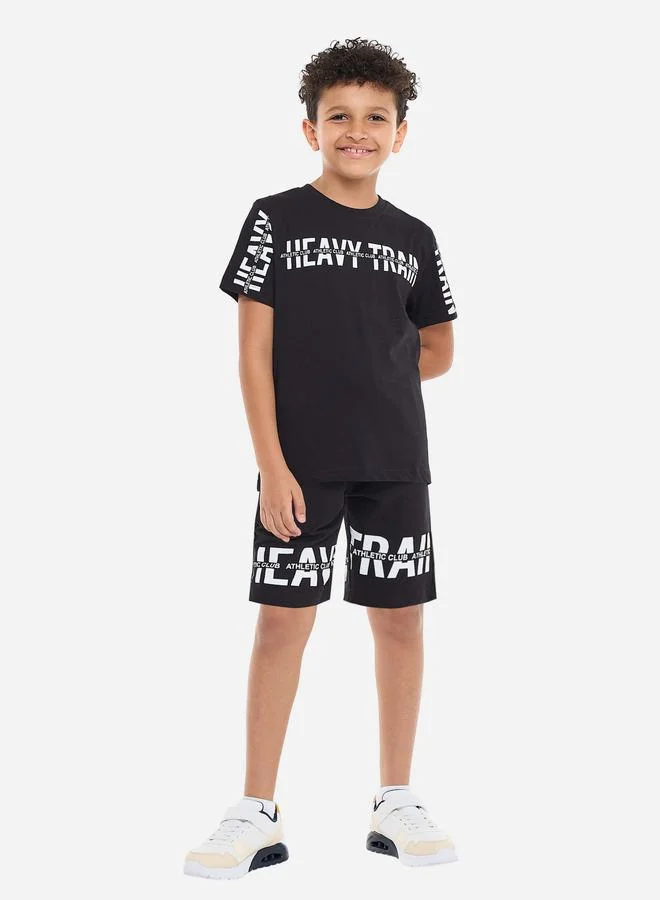 victor and jane Victor And Jane Boys Slogan Print T-Shirt and Shorts Set