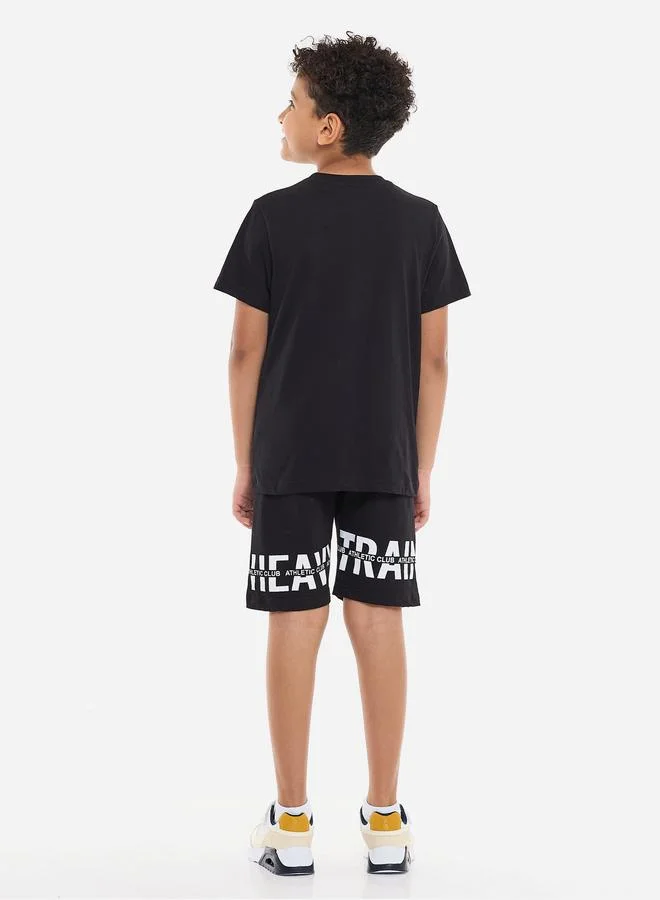 victor and jane Victor And Jane Boys Slogan Print T-Shirt and Shorts Set