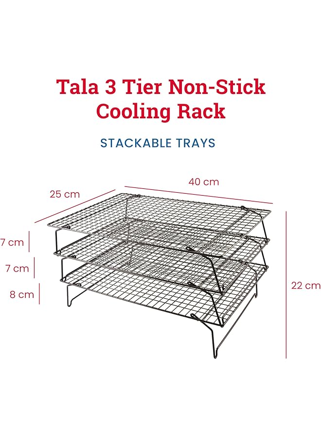 تالا رف تبريد الكيك بثلاث طبقات، مقاس 40×25 سم - Image 2