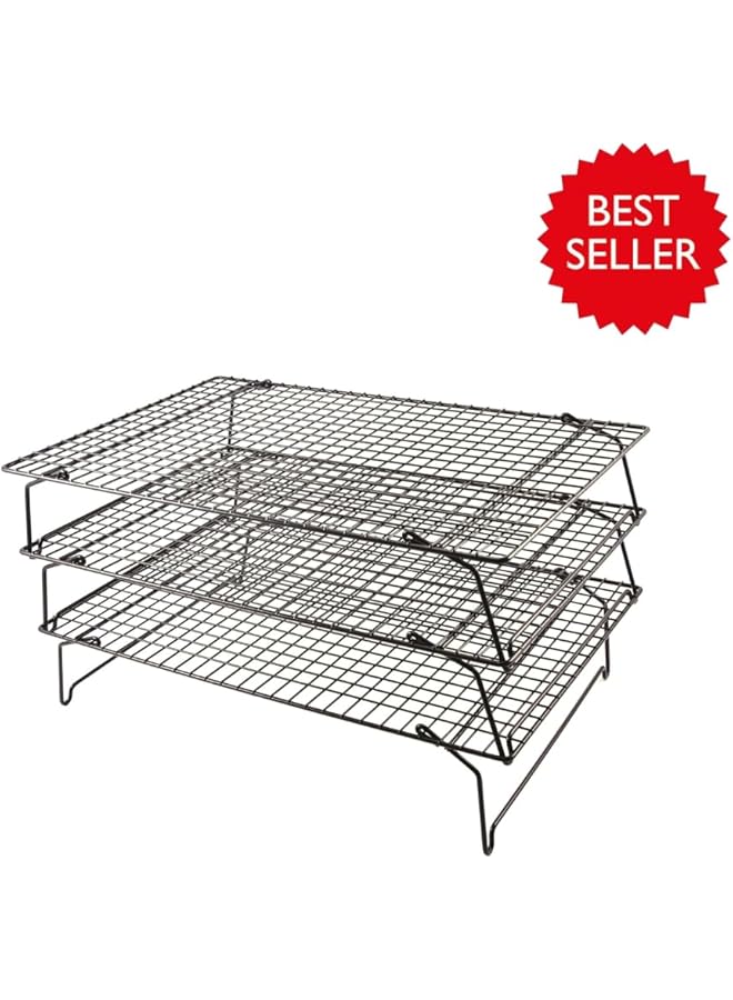 تالا رف تبريد الكيك بثلاث طبقات، مقاس 40×25 سم - Image 5