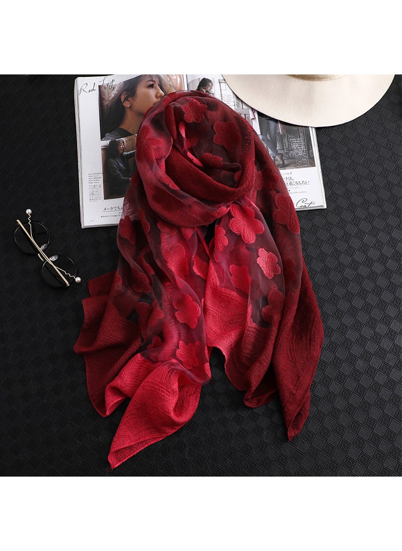 Generic - 2021 Elegant Gradient Scarf Shawl for Women JH-2-wine pink - Image 1