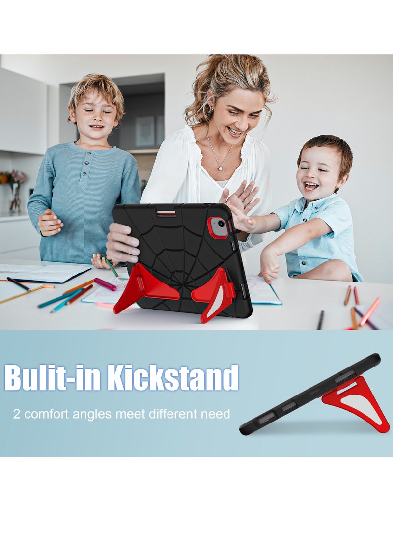 جراب على شكل عنكبوت متوافق مع جهاز iPad Air 11 بوصة M2 2024 / iPad Air 11 بوصة M3 2025 غطاء واقٍ مقاوم للصدمات مع حامل قلم للأطفال - Image 2