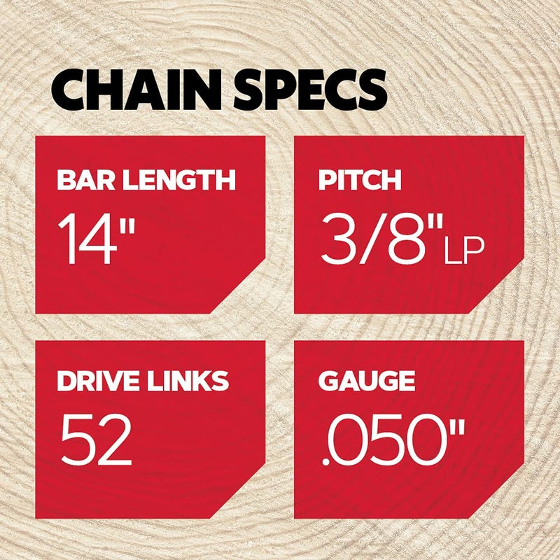 Oregon S52 AdvanceCut Chainsaw Chain for 14-Inch Bar - 52 Drive Links – low-kickback chain fits Dolmar, Ryobi, Echo and more , Grey - Image 4