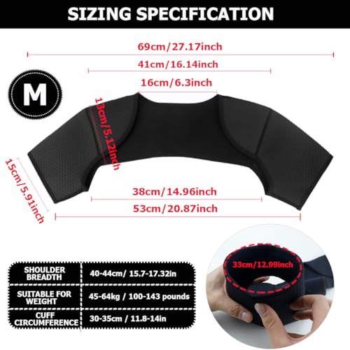 FERCAISH Double Shoulder Brace Breathable Sports Protective Gear for Chronic Tendinitis Pain Relief Shoulder Strap Brace for Sleeping Outdoor Lifting SportsM - Image 5