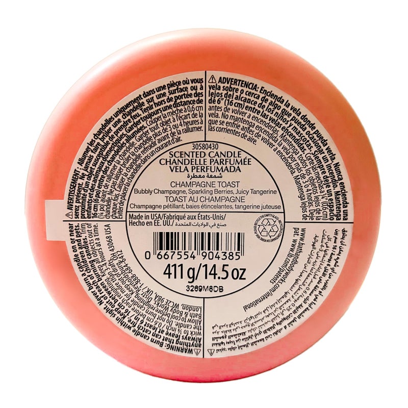 White Barn Bath and Body Works White Barn Champagne Toast 3 Wick Candle 14.5 Ounce Basic White Barn Label  Scented  - Image 3
