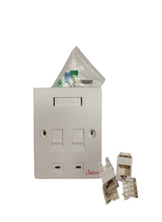 Omzega CAT5E CAT6 Network Wall Socket RJ45 LAN Faceplate 2 PORT WITH JACK - pzsku/ZEA52FC7B377AC83131C9Z/45/_/1676042680/0028e051-5176-4720-901c-98e853e37614