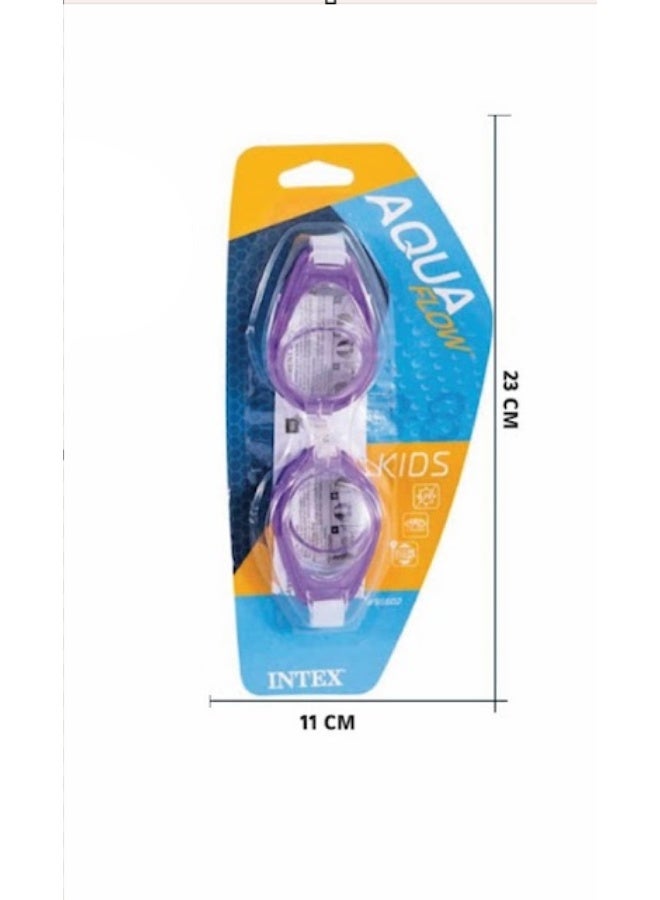 INTEX Anti-Fog Kids Swimming Goggles - Adjustable Silicone Strap and Durable Lens for Pool and Beach, Model 55602. - Image 1