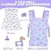 18INDC Baby Doll Carrier with Doll Accessories Doll Carrier for Kids Reborn Doll Baby Carrier with Adjustable Straps for 1622 Inch Baby Doll with Accessories Purple - Image 4