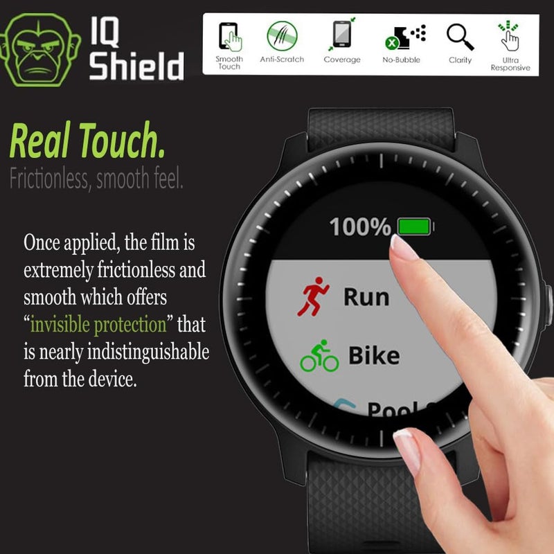 IQShield 6 Pack Screen Protector for Garmin Vivoactive 3 Music (Full Coverage) Easy Install Ultra Thin Smudge Resistant Anti-Scratch Anti-Bubble Clear TPU Film - Image 3