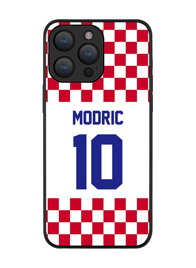 Stylizedd Cover for iPhone 15 Pro Max Case Rugged Black Slim fit Flexible Protective Phone Cases - Football Team - CroatiaPlayer Name - Modric - Image 1