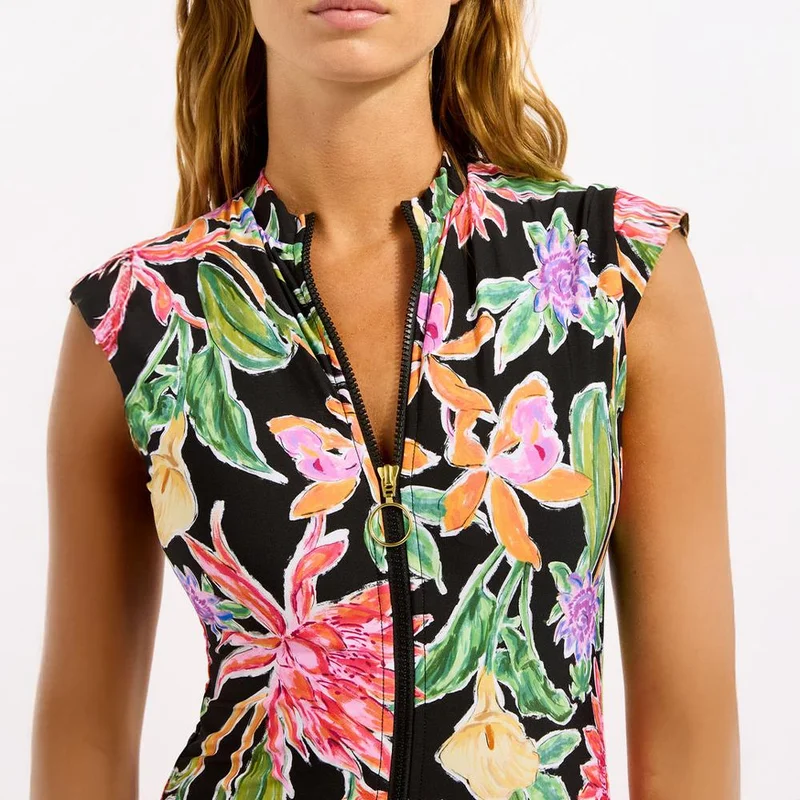 SEAFOLLY Hothouse Flowers Zip Front One Piece Swimsuit - Women