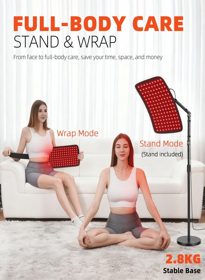 YOHOTESION Red Light Therapy for Body, 3 in 1 Infrared Red Light Therapy Lamp with Stand & Wrap, 660nm+850nm, 4 Modes & 6 Timers, Full Body Red Light Panel at Home for Beauty Recovery Relaxation - Image 2