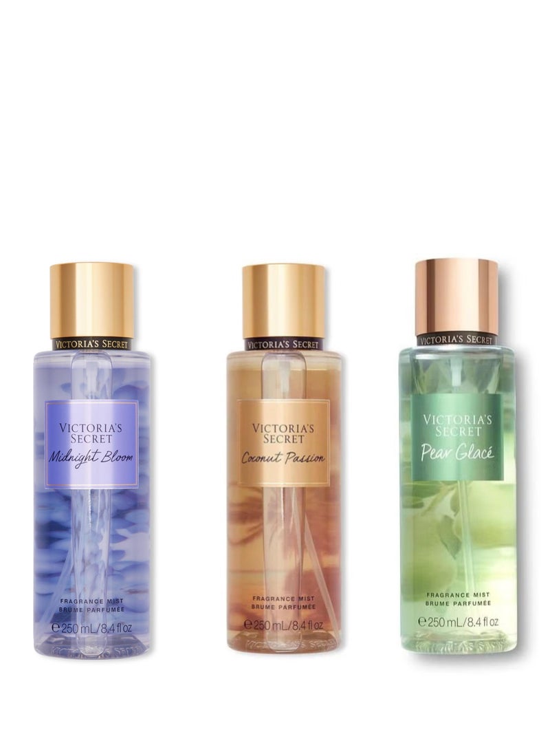 Victorias Secret - Beauty - Pack of Three Combo Midnight Bloom, Coconut Passion and Pear Glace 250ml x3 total 750ml - Image 1