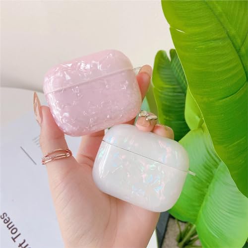 Olytop for Cute Glitter Airpods 4 Case 2024 with Cleaner Pen, Shell Pattern Apple Airpods iPod 4th Generation Case Cover Protective Skin Girl Women with Luxury Pearl Keychain, Pink - Image 5
