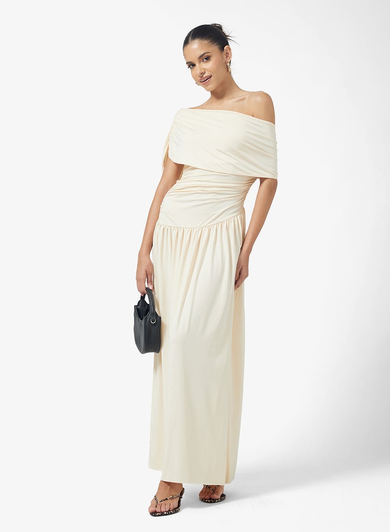 Ginger Draped Drop Waist Dress with Pleats - Image 1