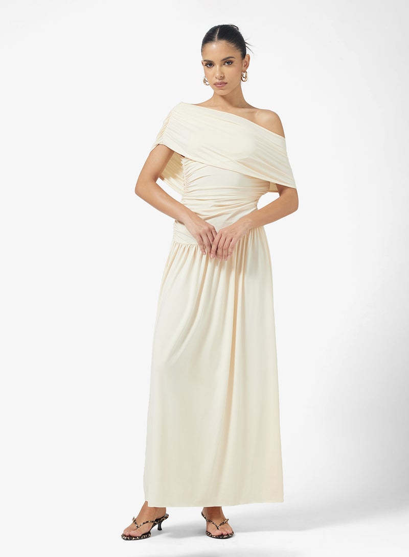 Ginger Draped Drop Waist Dress with Pleats - Image 4