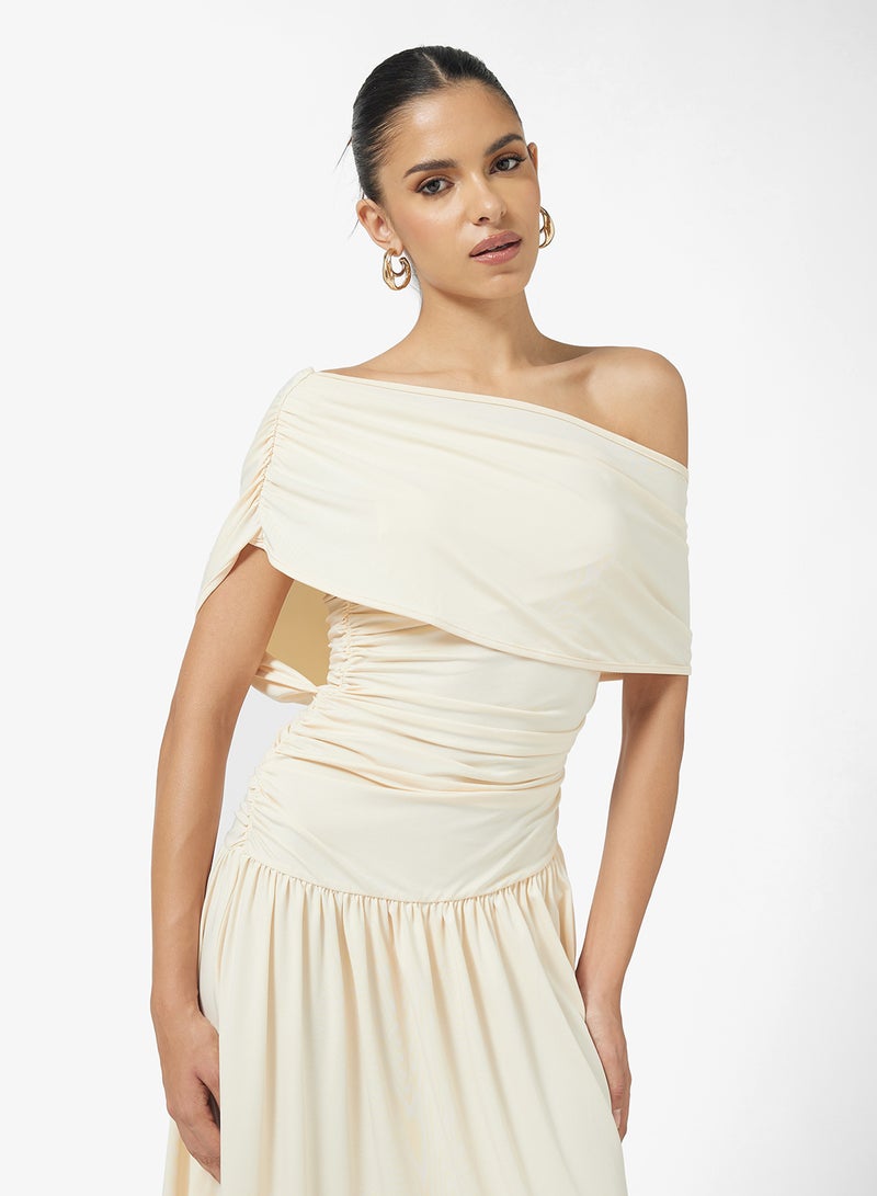 Ginger Draped Drop Waist Dress with Pleats - Image 3