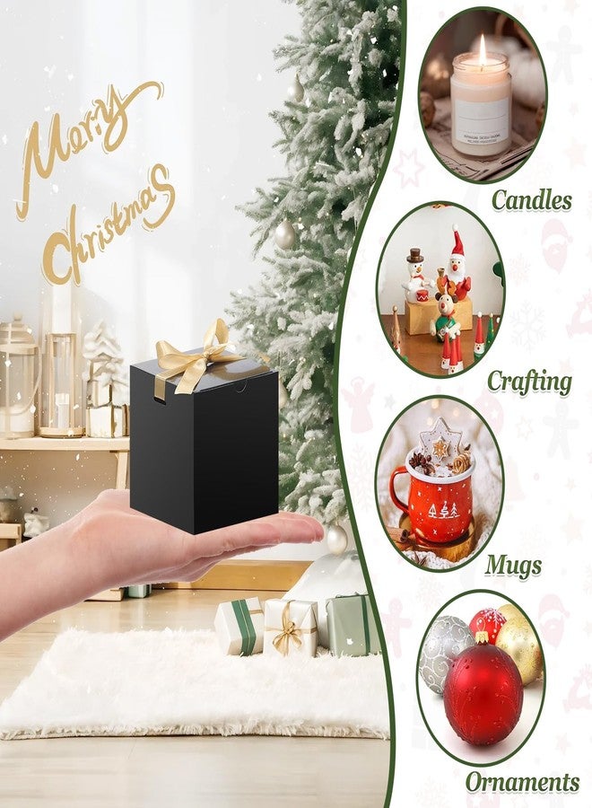 DOYIDE Small Gift Boxes, 60 Pcs 4x4x4 Inch Black Elegant Paper Box with Ribbons, Party Favor Boxes for Candy Cupcake Christmas Wedding Baby Shower Bridesmaids Birthday - Image 5