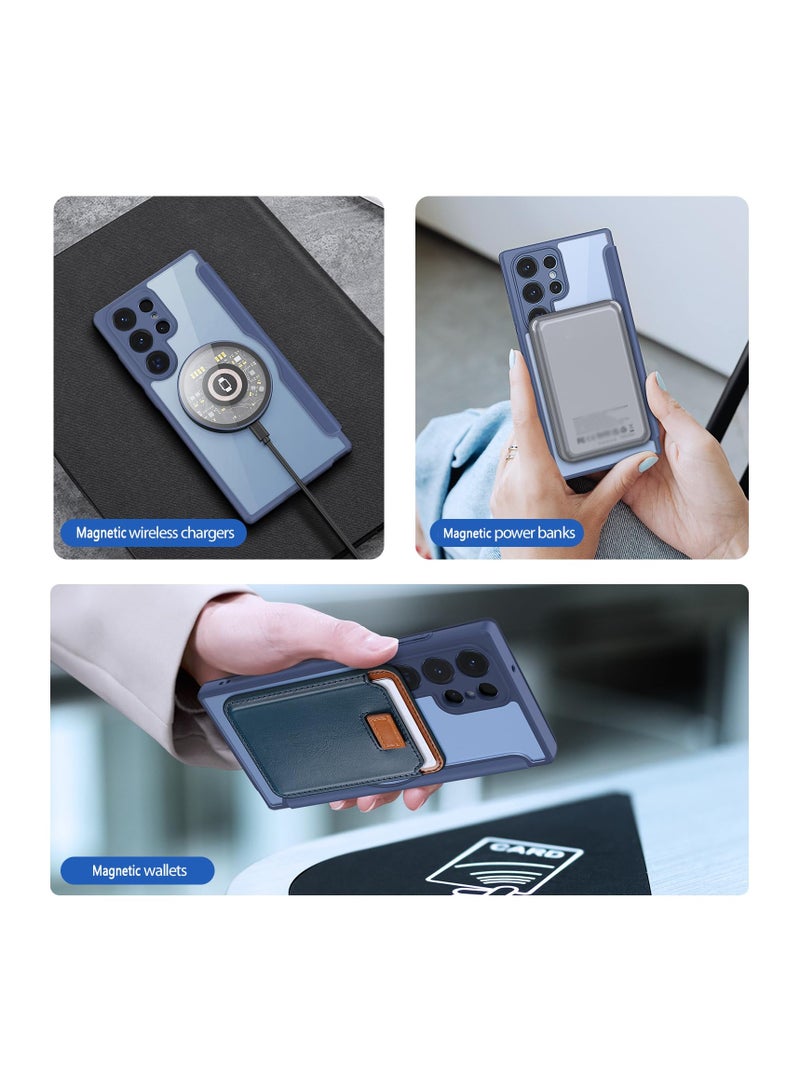 Aookay Magnetic Case for Samsung Galaxy S24 Ultra, PU Leather Flip Phone Cover with Card Slot Holder 360 Protective Case - Image 3