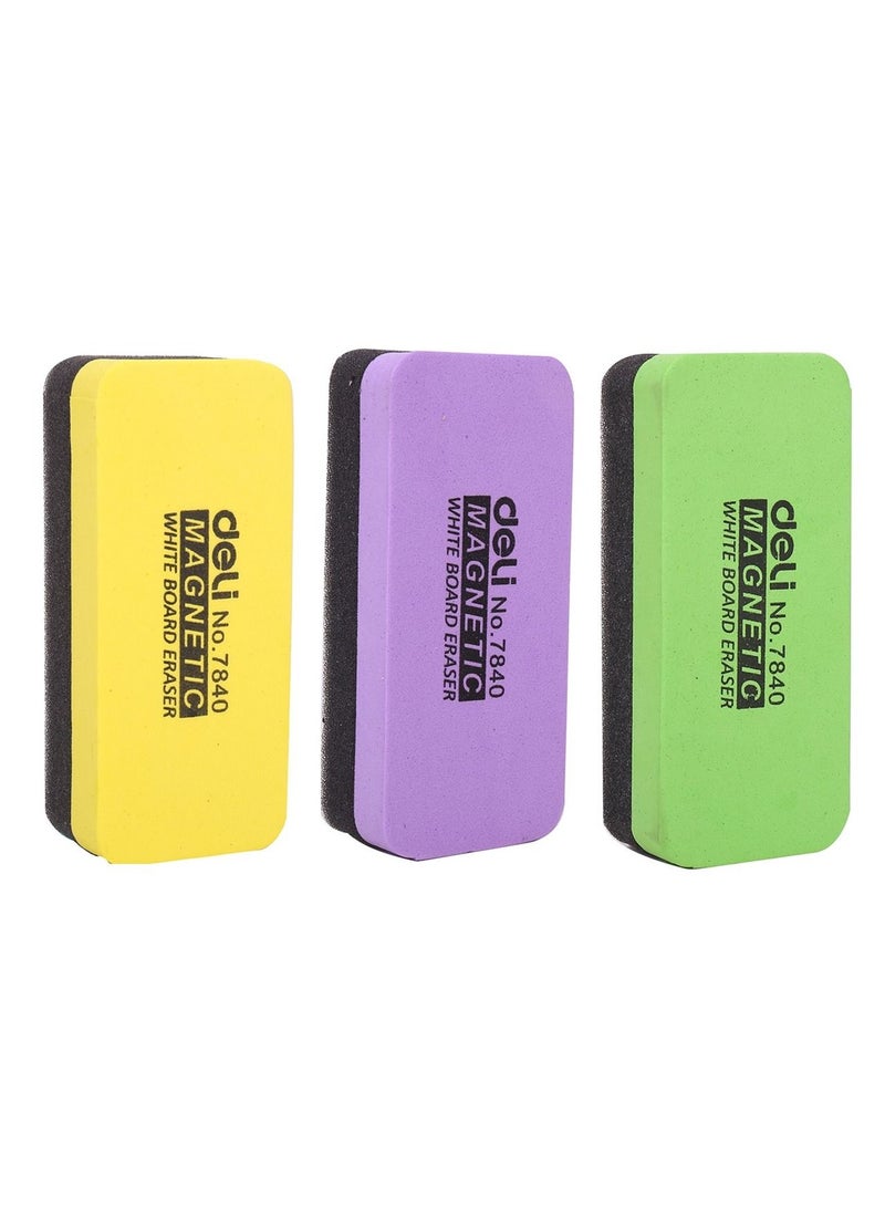 Deli ممحاة سبورة بيضاء مغناطيسية 3 قطع بألوان متنوعة - Image 1