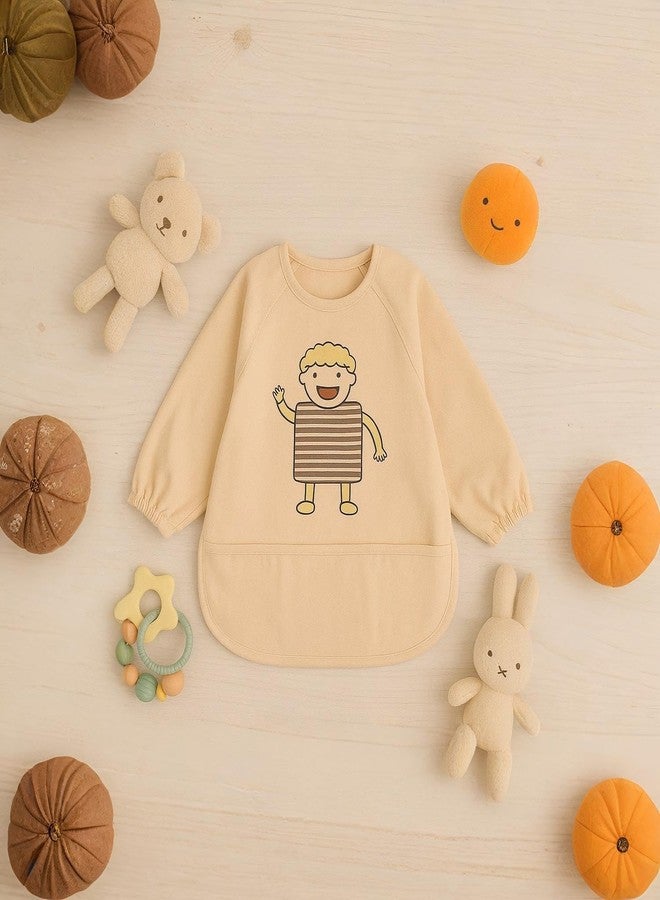 Adhigams Full Sleeve Baby Bib | Full Body Feeding Bib for Baby Girls & Boys | Soft Cotton, Fast-Dry, Spill-Resistant Apron for Baby | 0 to 12 Months (Pack of 1) - Image 3