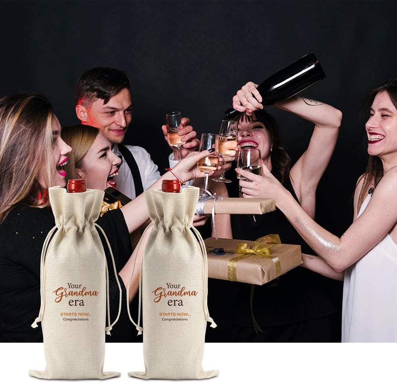 XFW Pregnancy Announcement for Grandma, New Grandma Gifts, Grandma to Be Gifts,Your Grandma Era Starts Now Wine Bag - Image 3