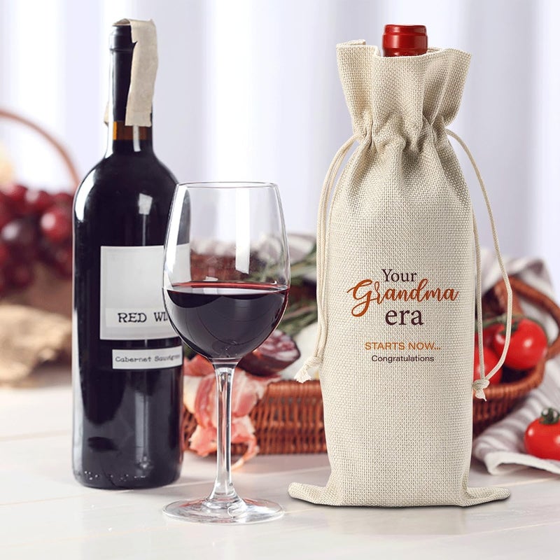 XFW Pregnancy Announcement for Grandma, New Grandma Gifts, Grandma to Be Gifts,Your Grandma Era Starts Now Wine Bag - Image 4