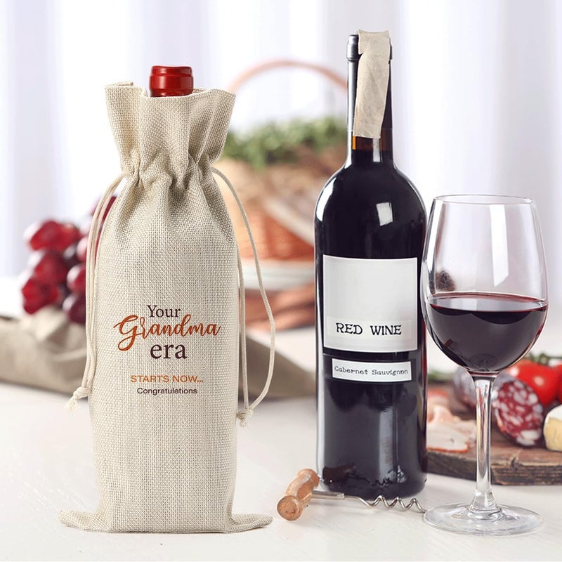 XFW Pregnancy Announcement for Grandma, New Grandma Gifts, Grandma to Be Gifts,Your Grandma Era Starts Now Wine Bag - Image 2