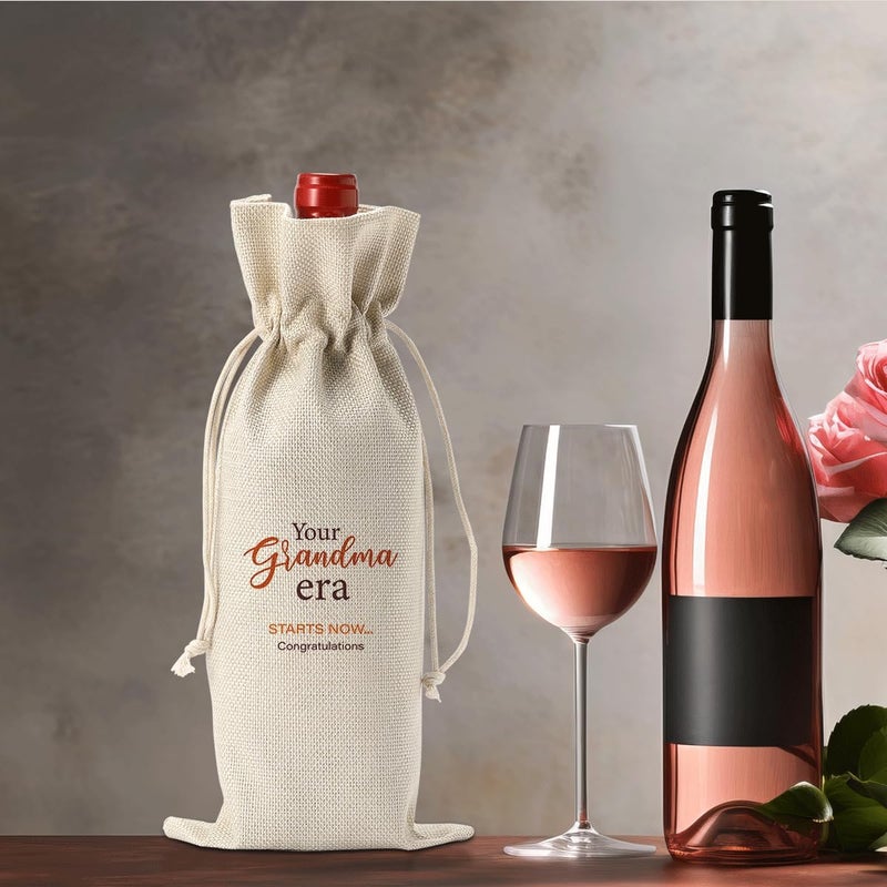XFW Pregnancy Announcement for Grandma, New Grandma Gifts, Grandma to Be Gifts,Your Grandma Era Starts Now Wine Bag - Image 5