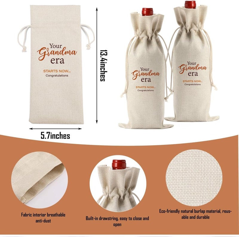 XFW Pregnancy Announcement for Grandma, New Grandma Gifts, Grandma to Be Gifts,Your Grandma Era Starts Now Wine Bag - Image 1