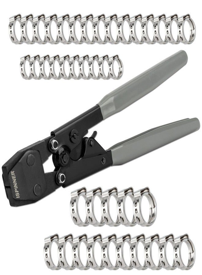 ISPINNER أداة ضغط ISPINNER PEX، أداة ضغط Cinch Cinch لمشابك PEX المصنوعة من الفولاذ المقاوم للصدأ من 3/8 بوصة إلى 1 بوصة، مع 40 حلقة ضغط PEX 3/8 بوصة 1/2 بوصة 3/4 بوصة 1 بوصة - Image 1