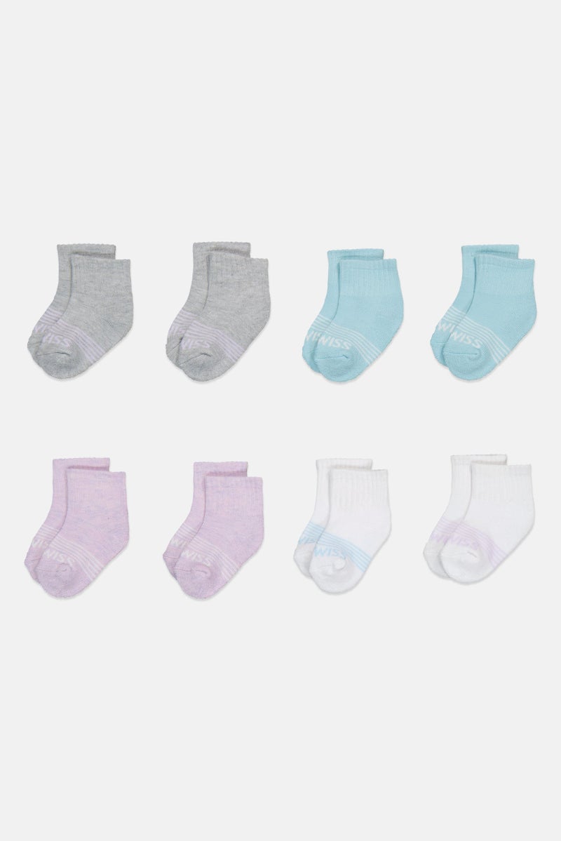 K-SWISS Toddlers Boy 8 Pairs Brand Logo Cushion Ankle Socks, Multicolor - Image 1