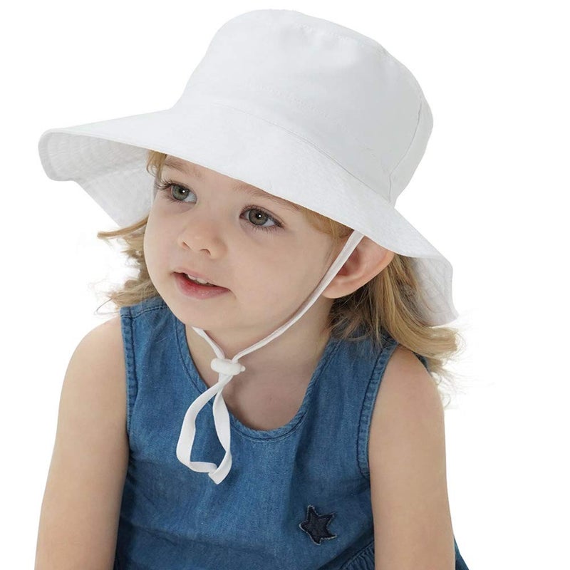 MaxNova Baby Sun Hat Toddler Summer UPF 50+ Baby Girl Bucket Hat Wide Brim Beach Hats for Baby Boys 6-12,12-24Months - Image 5