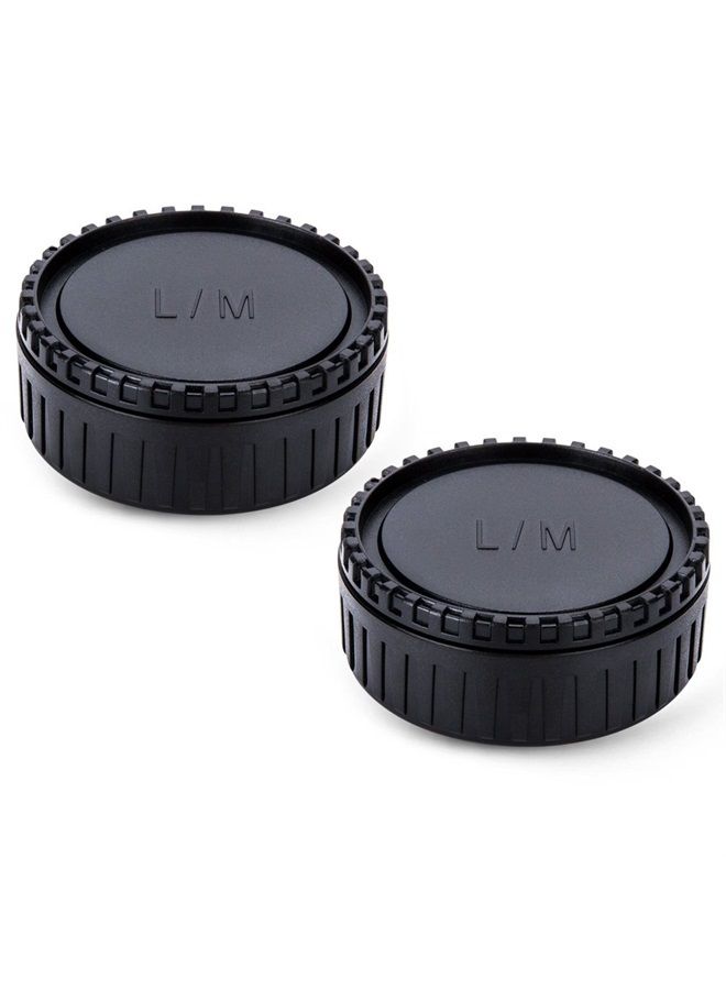 JJC 2 Pack JJC Body Cap and Rear Lens Cap Cover Kit for Leica M Mount Cameras and Leica M Mount Lenses - Image 1
