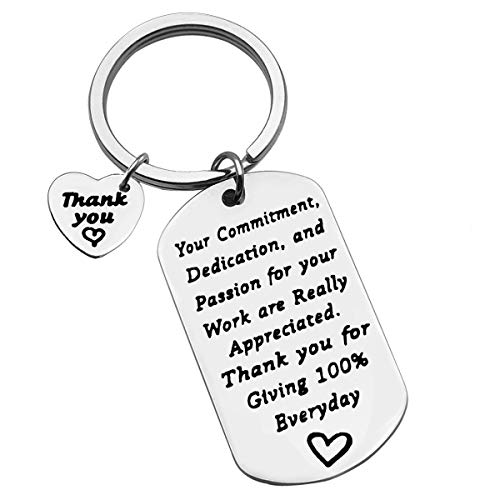 Xiahuyu Thank You Gifts Employee Appreciation Keychain Your Commitment Dedication and Passion for Your Work are Really Appreciated Keychain Thank You Gifts for Employees Coworkers - Image 1