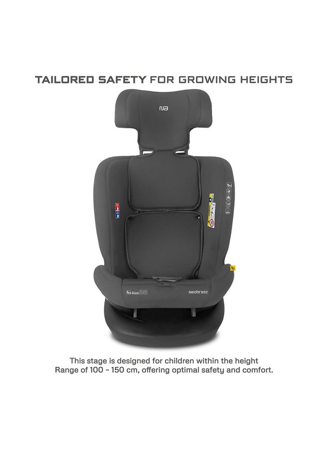 neobreez I-Hepta All-In-One Convertible Baby Infant Toddler Car Seat Latest I-Size Ecer129, Recline & Adjustable, Memory Foam, Lumbar & Reducing Cushion Forward & Rear Facing,  Group 0/1/2/3 0-36 Kg, 0-12Years  - Image 4