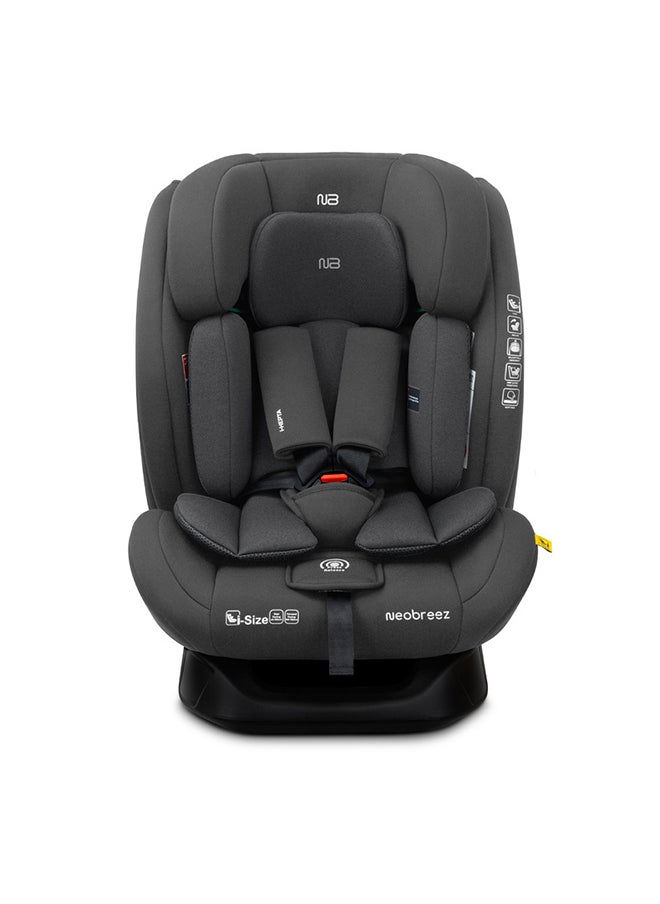 neobreez I-Hepta All-In-One Convertible Baby Infant Toddler Car Seat Latest I-Size Ecer129, Recline & Adjustable, Memory Foam, Lumbar & Reducing Cushion Forward & Rear Facing,  Group 0/1/2/3 0-36 Kg, 0-12Years  - Image 1